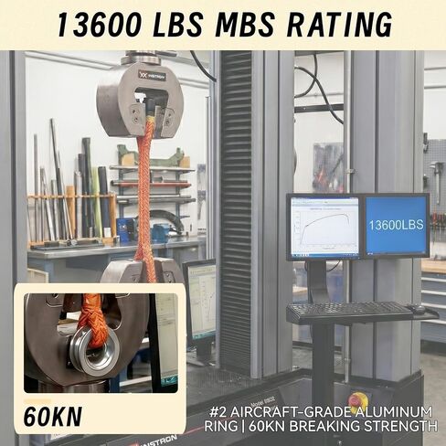 حبال حبل حلقة تزوير 5/8 بوصة × 6.7 بوصة - 13600 رطل MBS Arborist Rigging Sling مع 10 جيوب قابلة للتعديل، #2 حلقة ألومنيوم من فئة الطائرات، حبال عمل شجرة شديدة التحمل متوافقة مع Port-A-Wrap in Kuwait