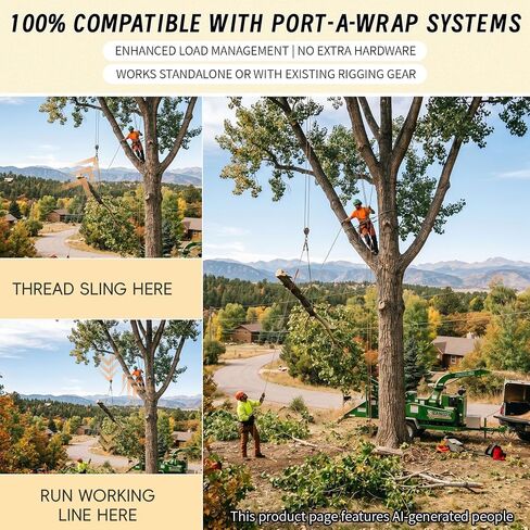 حبال حبل حلقة تزوير 5/8 بوصة × 6.7 بوصة - 13600 رطل MBS Arborist Rigging Sling مع 10 جيوب قابلة للتعديل، #2 حلقة ألومنيوم من فئة الطائرات، حبال عمل شجرة شديدة التحمل متوافقة مع Port-A-Wrap in Kuwait