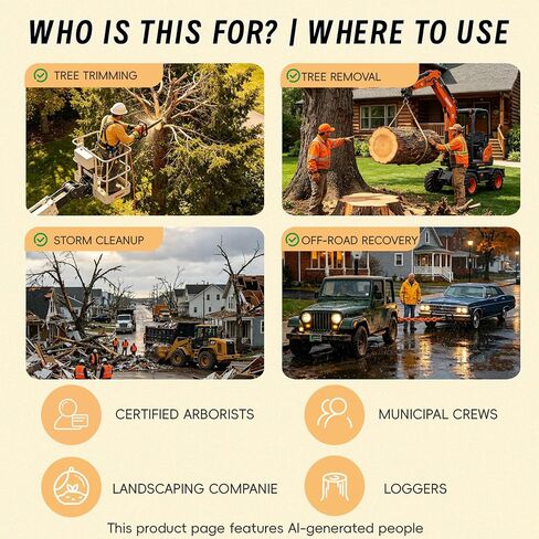 حبال حبل حلقة تزوير 5/8 بوصة × 6.7 بوصة - 13600 رطل MBS Arborist Rigging Sling مع 10 جيوب قابلة للتعديل، #2 حلقة ألومنيوم من فئة الطائرات، حبال عمل شجرة شديدة التحمل متوافقة مع Port-A-Wrap in Kuwait