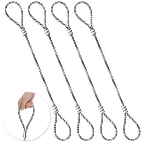 4 عبوات من حبال سلكية وحبال من Pelopy مقاس 1/2 بوصة × 4 بوصات حبال سلكية للعين والعين، معدات رفع تزوير مقسمة ميكانيكيًا للتزوير والرفع الصناعي، 5000 رطل/ 2.27 طن in Kuwait