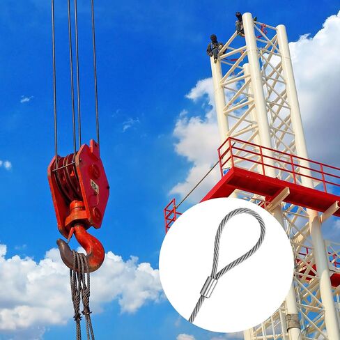 4 عبوات من حبال سلكية وحبال من Pelopy مقاس 1/2 بوصة × 4 بوصات حبال سلكية للعين والعين، معدات رفع تزوير مقسمة ميكانيكيًا للتزوير والرفع الصناعي، 5000 رطل/ 2.27 طن in Kuwait
