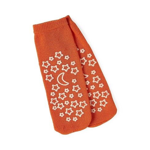 Medline Double-Tread Patient Slippers, Terry Inside, Glow-in-the-Dark Orange, Child, 48 Pairs per Case in Kuwait