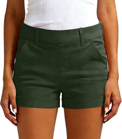 Golf Shorts for Women Casual Summer High Waisted Stretch Short Pants Lightweight Outdoor Hiking Shorts with Pockets in Kuwait