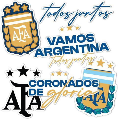 ملصق صبار الصحراء الأرجنتيني لكرة القدم من الفينيل AFA Argentina Albiceleste لكرة القدم وزجاجة مياه للكمبيوتر المحمول ودفتر قصاصات السيارة (النوع 2-1) in Kuwait