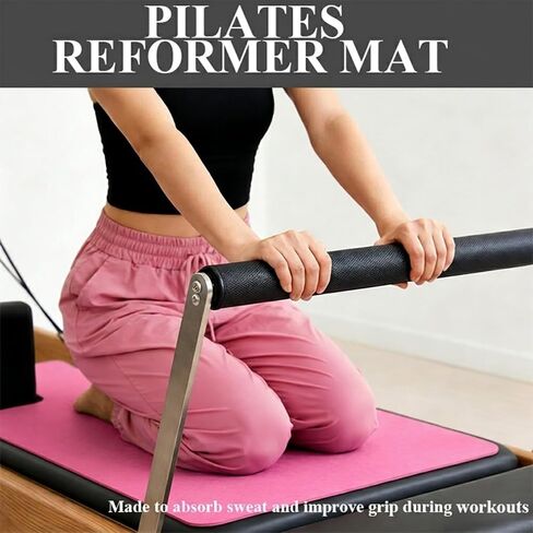 Non-Slip Pilates Reformer Mat Cover,0.8mm Thick Pilate Reformer Machine Cover Mat Towel,Pilates Mats for Reformer,Fleece Exercise Matfor Pilate Training Yoga 39" x 24" (Rose) in Kuwait