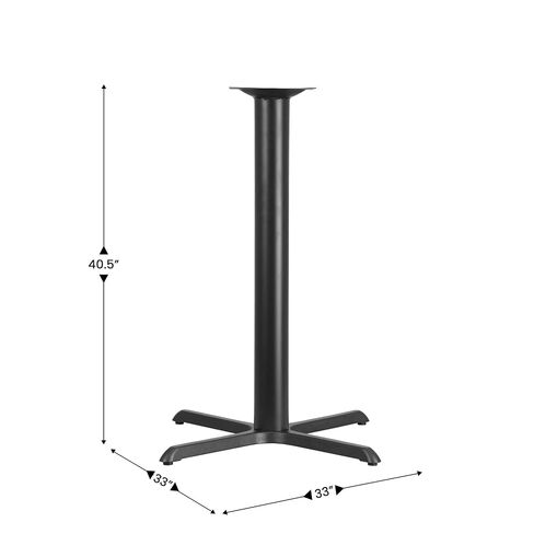 EMMA + OLIVER 33" x 33" Cast Iron Bar Table X-Base with 4" Dia. Column in Kuwait