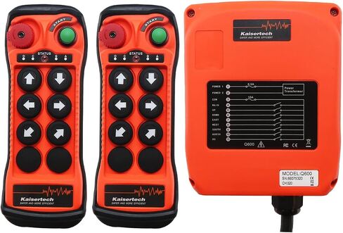 Q600 6 Buttons Industrial Wireless Remote Control, Single Speed Crane Hoist Controller for Electric Hoists, Overhead Cranes, Construction Machinery, Concrete Trucks (Q600-ACDC12-24V 2T1R) in Kuwait
