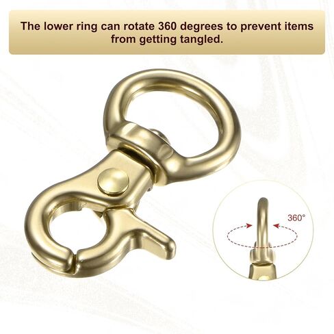 M METERXITY 4-Pack Trigger Snap Hooks، 1.41 "النحاس قطب الزناد يستقر مخلب الربيع المشابك السنانير لأشرطة الكتف / مشبك سلسلة المفاتيح / الأحزمة، مقاطع جراد البحر 0.51 "معرف الحلقة in Kuwait