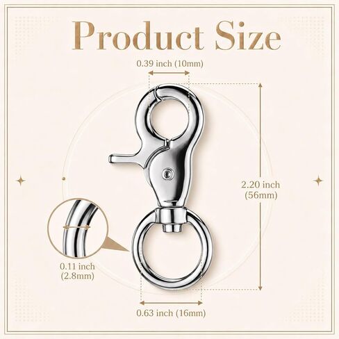 100 Pcs Heavy Duty Trigger Snap Hooks Bulk 2.2'' Zinc Alloy Swivel Clips Lobster Clasps for Keychain Dog Leash Bag Pet Cage Horse Bridle in Kuwait