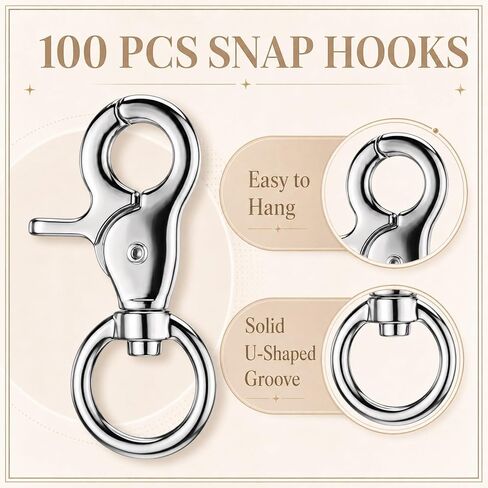 100 Pcs Heavy Duty Trigger Snap Hooks Bulk 2.2'' Zinc Alloy Swivel Clips Lobster Clasps for Keychain Dog Leash Bag Pet Cage Horse Bridle in Kuwait