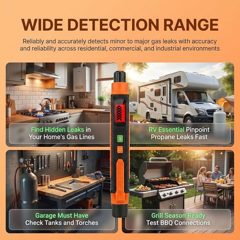 Professional Gas Leak Detector, Portable, Black and Orange, Handheld | pocket mini pen style in Kuwait