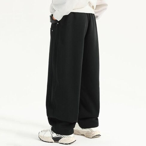 Boys Barrel Sweatpants Wide Straight Leg Baggy Open Bottom Casual Sweat Pants Elastic Waist Pants with Pockets in Saudi Arabia