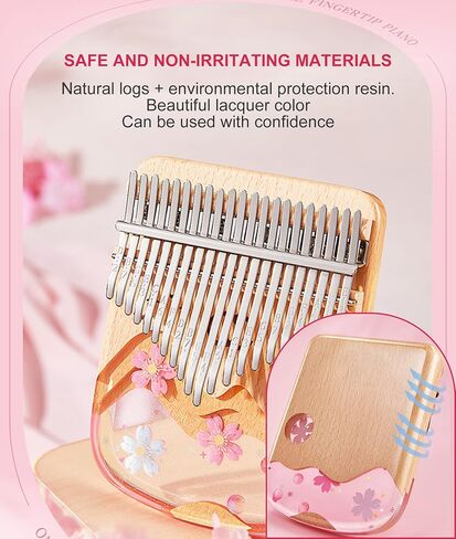 Kalimba 21 Keys Thumb Piano in Crystal & Wood with Portable EVA Bag, Tune Hammer, Thumb Pianos Finger Harp, Mbira Finger Piano Kalimba Gifts for Adults Kids Beginners in Saudi Arabia