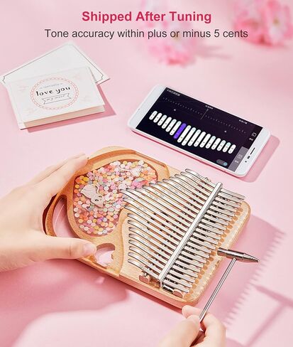 Kalimba 21 Keys Thumb Piano in Crystal & Wood with Portable EVA Bag, Tune Hammer, Thumb Pianos Finger Harp, Mbira Finger Piano Kalimba Gifts for Adults Kids Beginners in Saudi Arabia