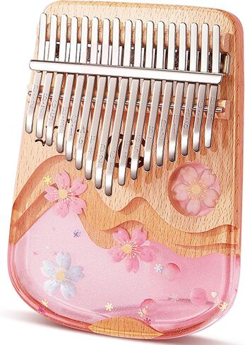 Kalimba 21 Keys Thumb Piano in Crystal & Wood with Portable EVA Bag, Tune Hammer, Thumb Pianos Finger Harp, Mbira Finger Piano Kalimba Gifts for Adults Kids Beginners in Kuwait