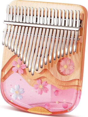 Kalimba 21 Keys Thumb Piano in Crystal & Wood with Portable EVA Bag, Tune Hammer, Thumb Pianos Finger Harp, Mbira Finger Piano Kalimba Gifts for Adults Kids Beginners in Saudi Arabia