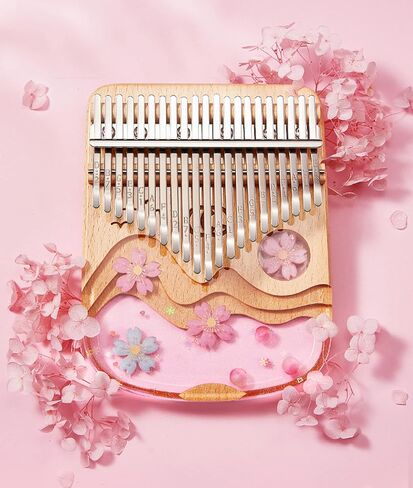 Kalimba 21 Keys Thumb Piano in Crystal & Wood with Portable EVA Bag, Tune Hammer, Thumb Pianos Finger Harp, Mbira Finger Piano Kalimba Gifts for Adults Kids Beginners in Saudi Arabia