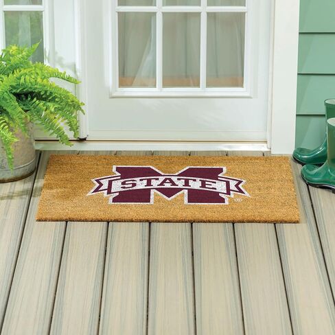 ممسحة جوز الهند من Team Sports America NCAA Mississippi State University مقاس 36 بوصة × 24 بوصة، شعار الفريق الرسمي بالألوان الكاملة، سجادة باب أمامية كبيرة جدًا، سجادة مدخل داخلية خارجية، سجادة ترحيب غير قابلة للانزلاق لفناء الشرفة in Kuwait
