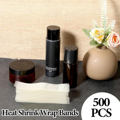500 جهاز كمبيوتر شخصي واضح PVC الحرارة ينكمش الحرارة يتقلص 4.5 × 1.1 "ختم يتقلص التفاف للزجاجات ينكمش العصابات الجرار الأختام تقلص لعصابات زجاجة زيت قطارة اختبار أنبوب زجاجات علب وملمع الشفاه القصدير in Kuwait