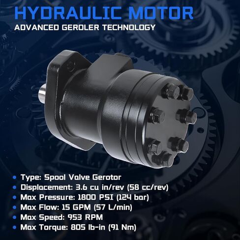 101-1701-009 Hydraulic Motor Replacement for Eaton Char-Lynn H Series, 3.5 cu in/rev Displacement 2-Bolt SAE-A Mount 1 Inch Keyed Shaft, Low Speed High Torque Gerotor Disc Valve Motor in Kuwait