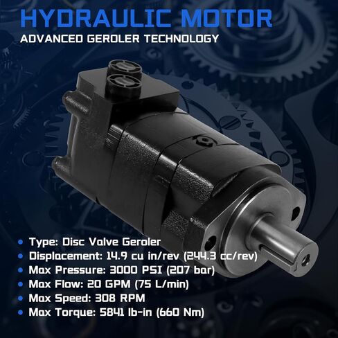 104-1027-006 Hydraulic Motor Replacement for Eaton Char-Lynn 2000 Series, 14.91 cu in/rev Displacement High Torque Low Speed Orbital Motor for Construction Agricultural Mining Equipment in Kuwait