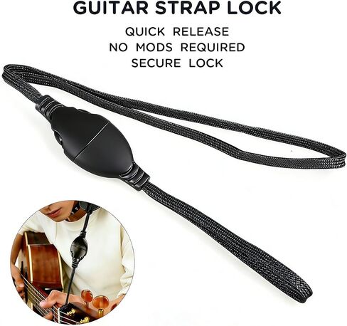 MUSO Guitar Strap Lock/Strap Button Black Acoustic Guitar Quick - Release Lock - Guitar Strap Lock,quick detach mechanism (Lock Only) in Kuwait