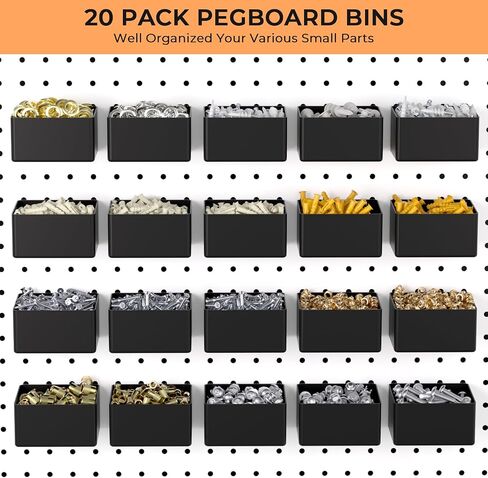INCLY 300PCS Extra Thick Pegboard Accessories, 1/4" Heavy Duty Pegboard Hooks with Bins & Peg Locks, Peg Board Organizer Accessories Kit for Garage Wall Attachments Hanging Tools in Kuwait