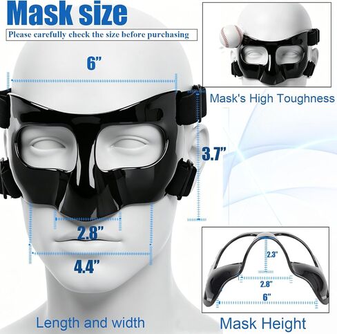 Nose Guard for Broken Nose, Nose Protector for Soccer, Basketball, and Other Sports, Adjustable Basketball Face Mask for Kids, Teenagers, and Adults, Suitable for Men and Women in Kuwait