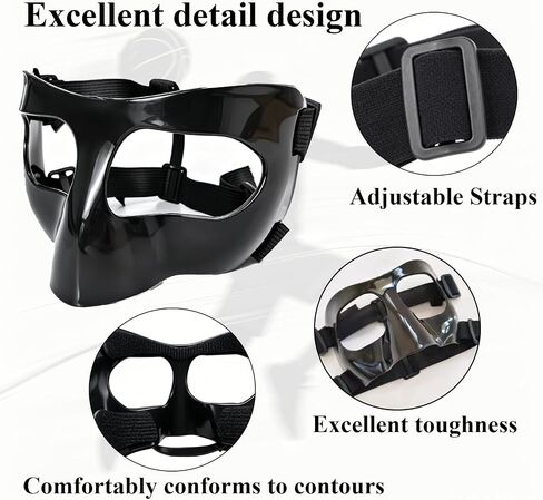 Nose Guard for Broken Nose, Nose Protector for Soccer, Basketball, and Other Sports, Adjustable Basketball Face Mask for Kids, Teenagers, and Adults, Suitable for Men and Women in Kuwait