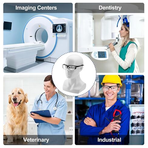 نظارات PER4MANCE X-ray المحتوي على الرصاص - عدسات أمامية 0.75 مم Pb و0.5 مم Pb سلسلة جانبية، وسادات أنف من السيليكون مضادة للانزلاق لمكاتب الأسنان ومراكز الطب البيطري والتصوير in Kuwait