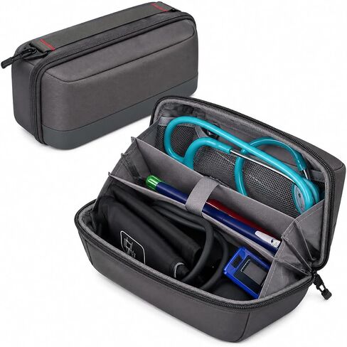 Stethoscope Case | Blood Pressure Cuff Bag | Medical Organizer for Nurses & Doctors, Hold for 3M Littmann/for MDF Instruments Stethoscopes,Penlight Accessories | Nursing School Travel Bag (Grey) in Saudi Arabia