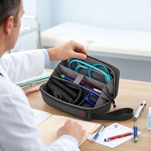 Stethoscope Case | Blood Pressure Cuff Bag | Medical Organizer for Nurses & Doctors, Hold for 3M Littmann/for MDF Instruments Stethoscopes,Penlight Accessories | Nursing School Travel Bag (Grey) in Saudi Arabia