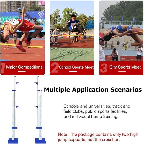 Portable Aluminum Track and Field High Jump Standards with Height Scale, 1-7 ft Pair of Adjustable High Jump Stands for Competition,Training and School Sports in Kuwait