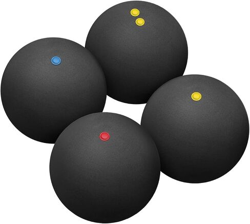 SEWACC 4 Pcs Squash Balls, High Bounce Rubber Training Sports Balls for Indoor Racket Practice, Sturdy Performance Equipment for Gym and Home in Kuwait