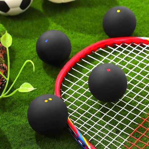 SEWACC 4 Pcs Squash Balls, High Bounce Rubber Training Sports Balls for Indoor Racket Practice, Sturdy Performance Equipment for Gym and Home in Kuwait