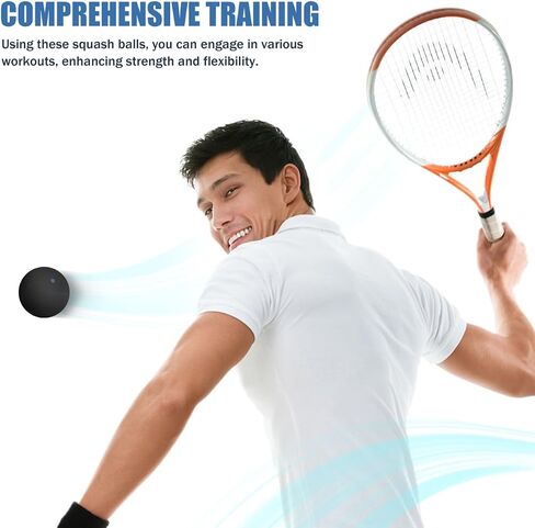Gadpiparty 4 Pcs Squash Ball, Squash Balls Double Yellow Dot, for Indoor Racket Sports Training and Practice Single and Small Sports in Kuwait