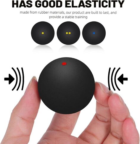 Gadpiparty 4 Pcs Squash Ball, Squash Balls Double Yellow Dot, for Indoor Racket Sports Training and Practice Single and Small Sports in Kuwait