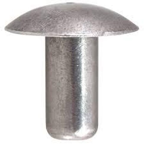 2117-T4 Aluminum (Hard) Brazier Head Solid"Buck" Rivets 3/16" x 1/2" - Pack of 500 in Kuwait