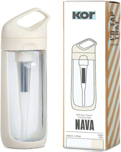 KOR Nava Filter Bottle 650mL 22oz Clear, Tofu in Kuwait