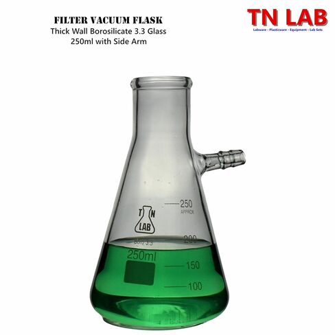 TN Lab قارورة تصفية البورسليكات الزجاج Buchner قوارير مفرغة 250 مل و 500 مل مجموعة من 2 in Kuwait