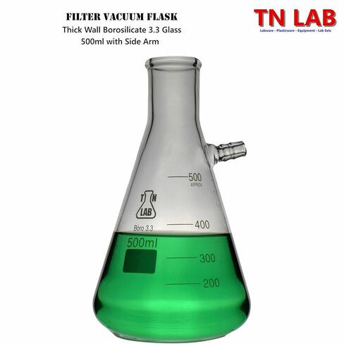 TN Lab قارورة تصفية البورسليكات الزجاج Buchner قوارير مفرغة 250 مل و 500 مل مجموعة من 2 in Kuwait
