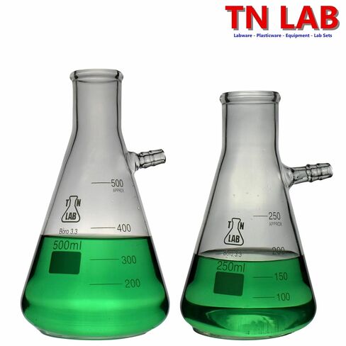 TN Lab قارورة تصفية البورسليكات الزجاج Buchner قوارير مفرغة 250 مل و 500 مل مجموعة من 2 in Kuwait