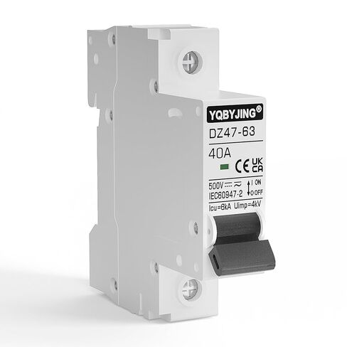 DC Circuit Breaker 20 Amp Solar Panel Disconnect Switch 12V-500V 2 Poles Miniature Solar Circuit Breaker for Outdoor PV Homes Battery, AC 110V DIN Rail MCB in Kuwait