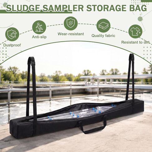 Maxdot Sludge Sampler Canvas Storage Bag, 1680D Oxford Cloth Heavy Duty Carrying Bag with Dual Handles for Sampler Sewage Treatment Plant, Chemical Factory Black in Kuwait