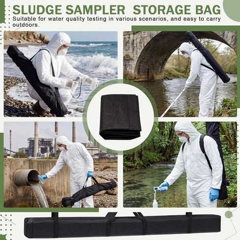 Maxdot Sludge Sampler Canvas Storage Bag, 1680D Oxford Cloth Heavy Duty Carrying Bag with Dual Handles for Sampler Sewage Treatment Plant, Chemical Factory Black in Kuwait