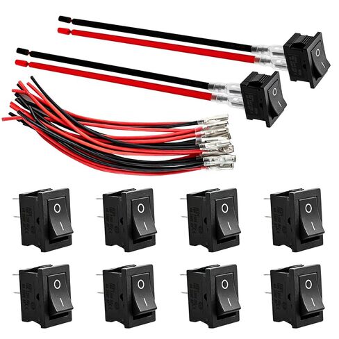 مفتاح هزاز صغير، 2 دبوس SPST، سلكي مسبقًا، 12 فولت 20 أمبير، 10 عبوات | T85، 12V 20A / AC 125V 10A، أسلاك التوصيل المصنوعة مسبقًا - التوصيل والتشغيل، أداة إضافية صغيرة، للسيارة، القارب، عربة سكن متنقلة، DIY in Kuwait