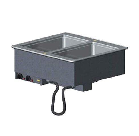 Vollrath 3640070 بئر طعام ساخن كهربائي مزود بآبار (2) مقاس 12 × 20 بوصة، وأدوات تحكم ترموستاتية وصرف مشعب نحاسي مقاس 1 بوصة (1250 واط/208 فولت) in Kuwait