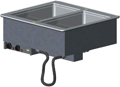 Vollrath 3639951 بئر طعام ساخن كهربائي مع (2) بئر 12 بوصة × 20 بوصة وصرف مشعب نحاسي 1 بوصة (2000 واط) in Kuwait