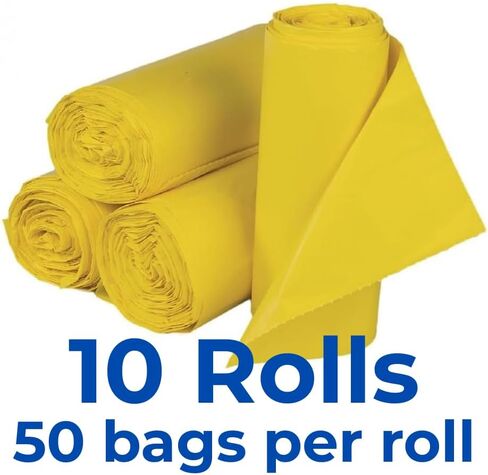 Low-Density Commercial Can Liners, Infectious Waste Biohazard, 30 gal, 1.15 mil, 30" x 43", Yellow, 25 Bags/Roll, 6 Rolls/CT in Kuwait