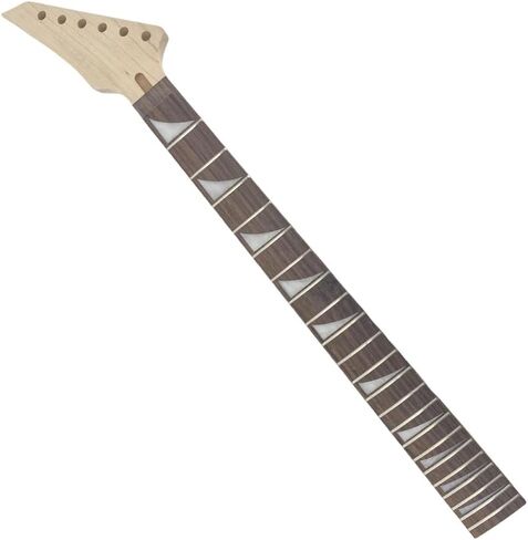 Vetimobato Maple Electric Guitar Neck 24 Fret 25.5inch Rosewood Fretboard Locking Nut Bolt On Unfinished Guitar Neck Replacement Black Head Skull Inly Guitar Parts in Kuwait
